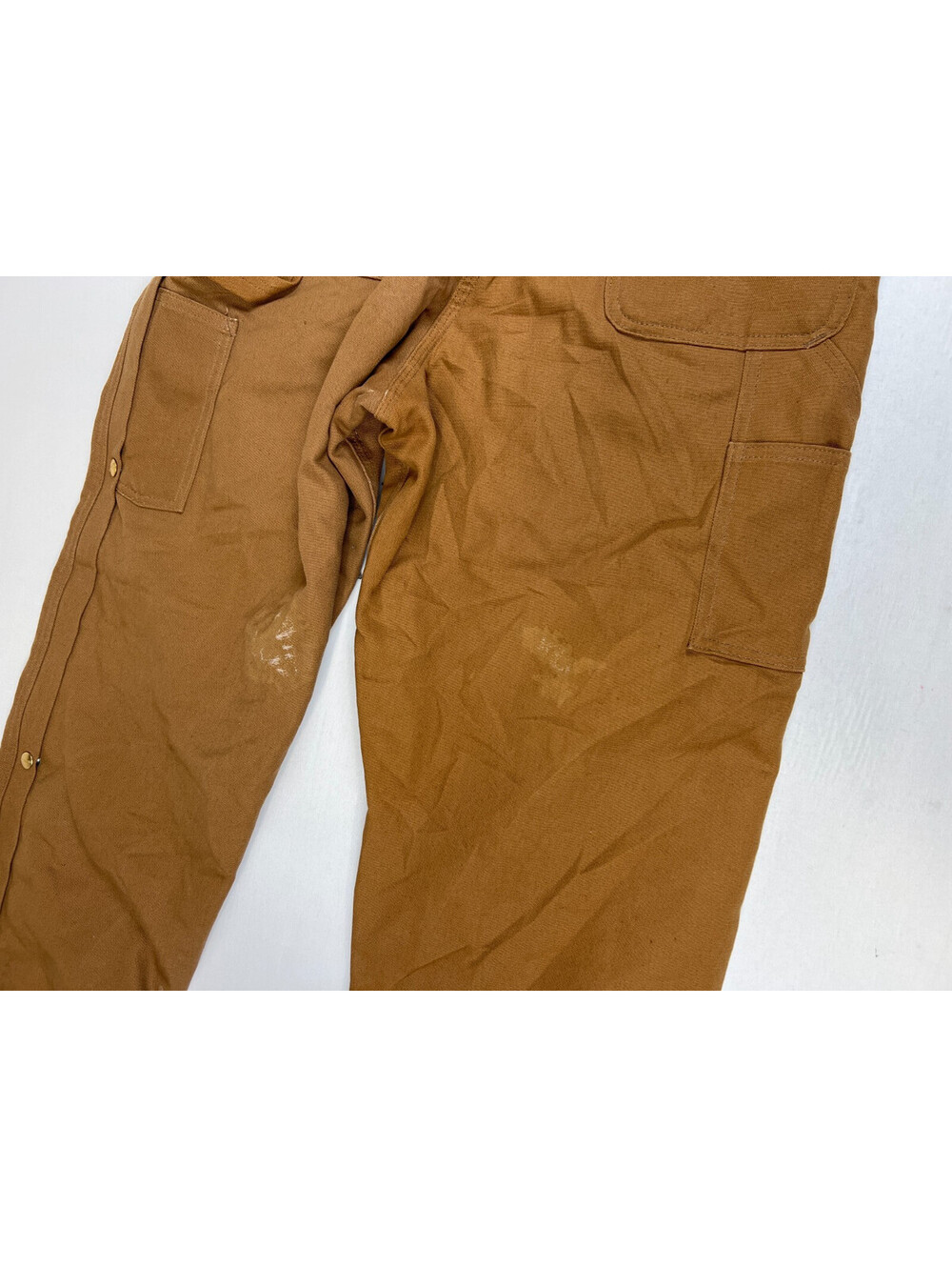 VTG Carhartt Women 12 Regular Overalls Brown Quilted Lined Duck Workwear Pants - Picture 5 of 12